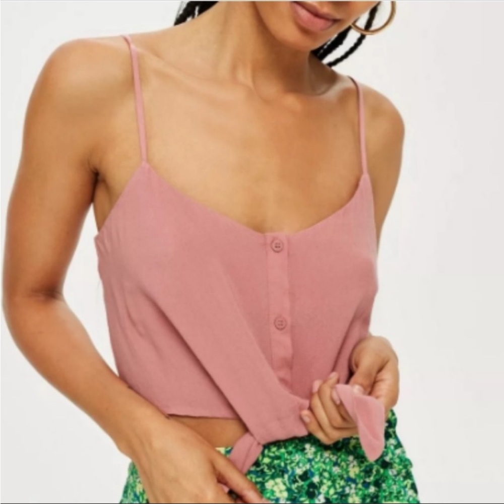 Topshop Tie-Front Crop Top